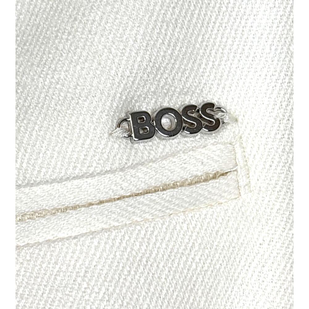 Hugo Boss Womens 16 Plus White Tapito Wide-Leg Designer Dress Trousers NEW - Picture 5 of 6